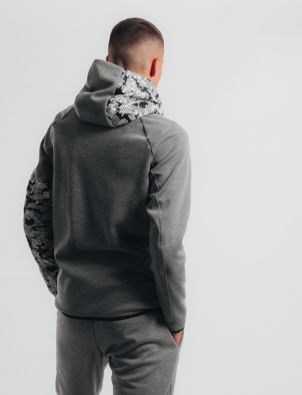 Circle Hoodie AU19M4 Top Gray/Camo - Image 2