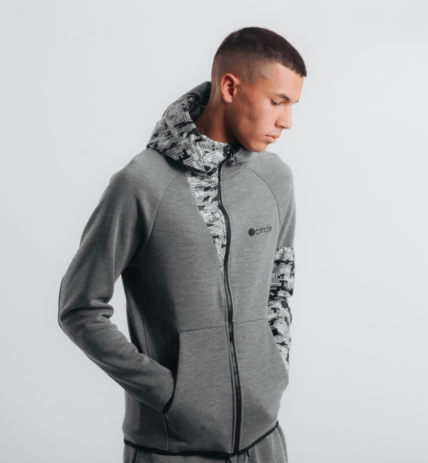 Circle Hoodie AU19M4 Top Gray/Camo - Image 3