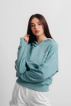 Circle® Women Basic Hoodie Sea Blue/Navy Green