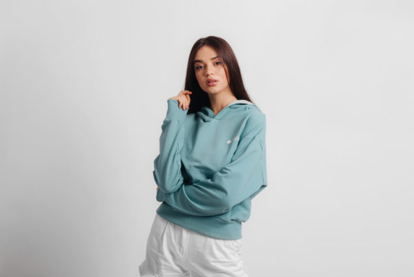 Circle® Women Basic Hoodie Sea Blue/Navy Green