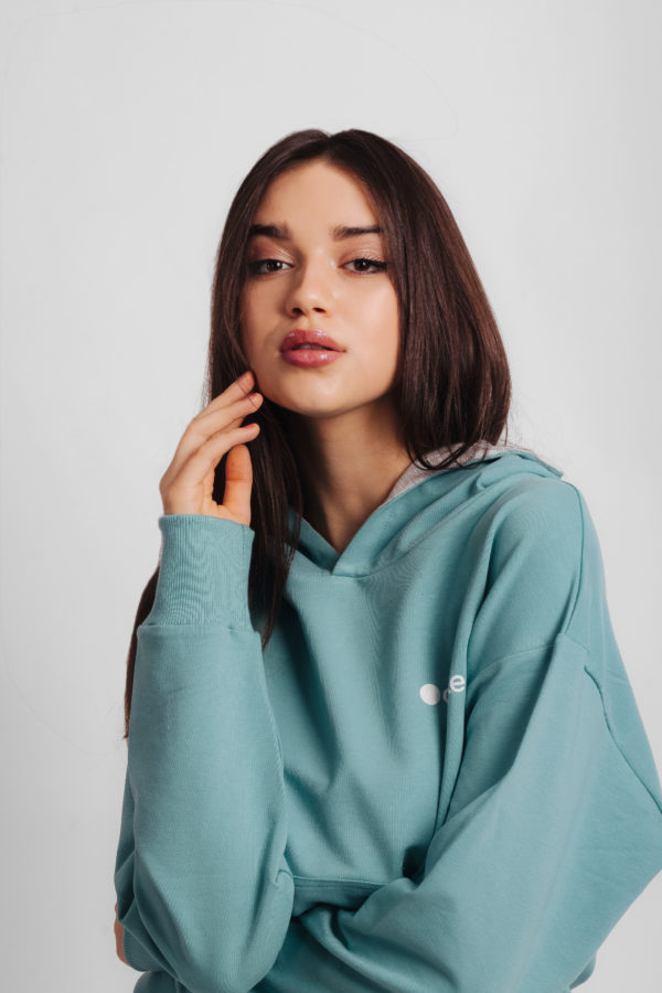Circle® Women Basic Hoodie Sea Blue/Navy Green - Image 3