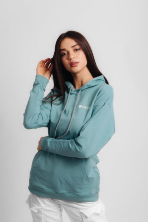 Circle® Women Side Zippers Hoodie Sea Blue/Red