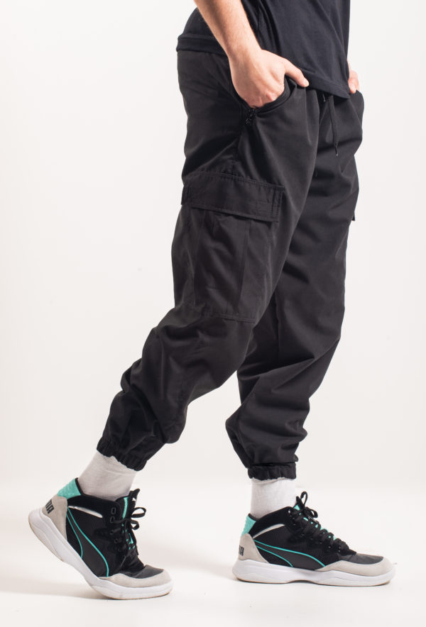Circle Black Pants With Side Pockets