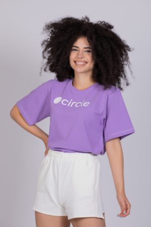 Circle Women Essentials Oversized T-Shirt Violet