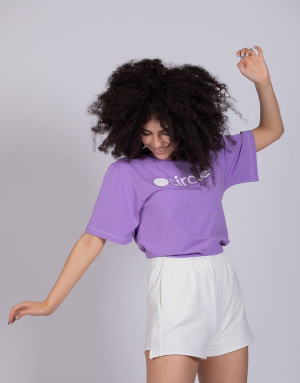 Circle Women Essentials Oversized T-Shirt Violet - Image 2