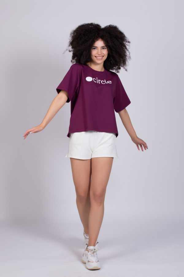 Circle Women Essentials Oversized T-Shirt Violet - Image 4