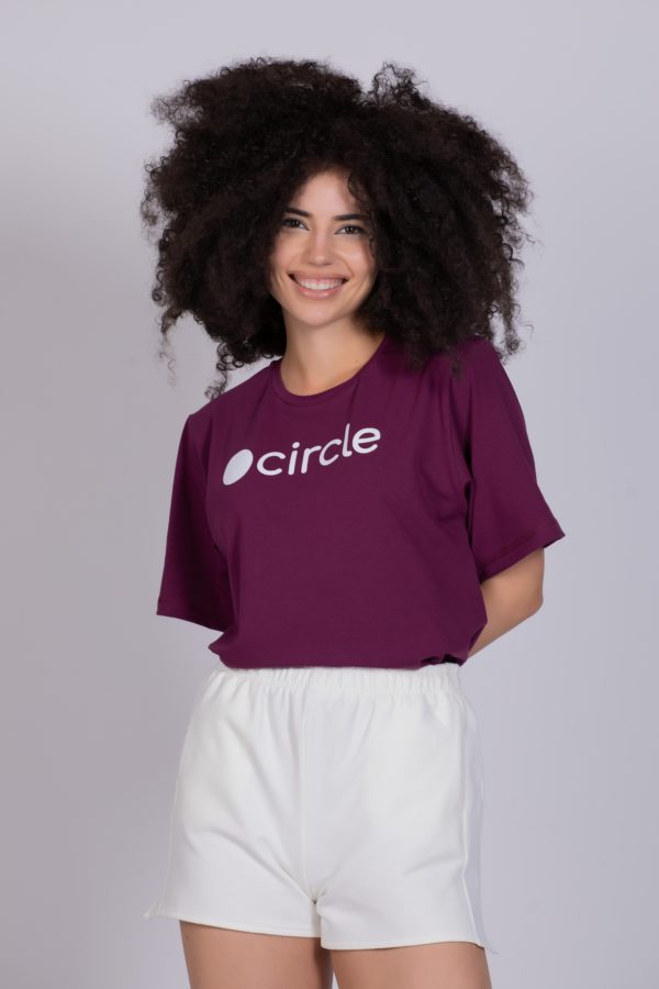Circle Women Essentials Oversized T-Shirt Violet - Image 3