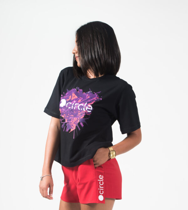 Circle Women's T-Shirt Oversized Heart Explosion