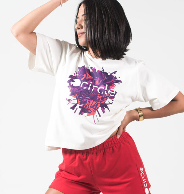 Circle Women's T-Shirt Oversized Heart Explosion - Image 2