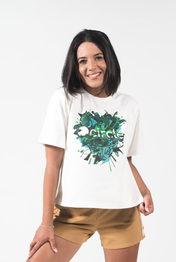 Circle Women's T-Shirt Oversized Heart Explosion - Image 6