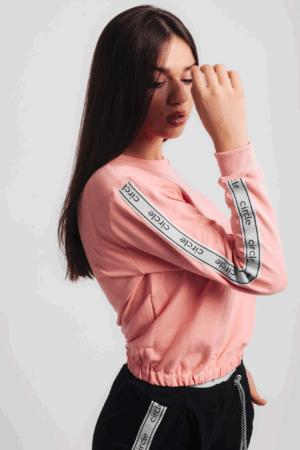 Circle Stripes Women Top Light Fleece
